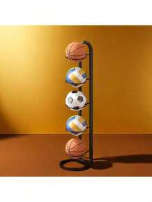 Multi-Layer Basketball Football Volleyball Ball Storage Rack Suitable For Home Living Room Bedroom Garage Ball Organization Storage Shelf - Black - View 14