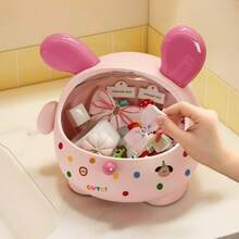 1pc Vanity Hair Accessory Storage Box Bathroom Hair Tie Hoop Clip Organizer Bathroom Hair Rope Necklace Jewelry Desktop Storage Box - Multicolor - View 1