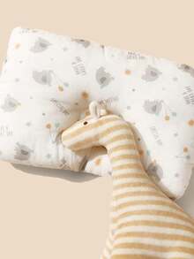 1pc Cute Printed Baby U-Shaped Lightweight Thin Small Pillow, Soft Comfortable Anti-Flat Head Neck Support Pillow, All Season - Multicolor - View 4