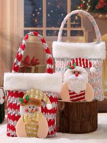 1pc Christmas Gift Packaging Bag, Candy Bag, Apple Basket, Party Gathering Holiday Gift Bag - View 6
