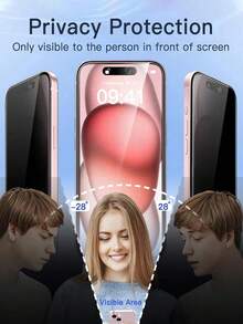 3 قطع واقي شاشة زجاجي مقسى للخصوصية 17 Pro Max 6.9 بوصة 18/18 Pro/18 Pro Max، واقي شاشة الهاتف، مناسب للاستخدام اليومي في المكتب والمنزل، مقاوم للماء، مقاوم للصدمات، مقاوم للسقوط، مقاوم للخدش، مقاوم للبصمات، تغطية كاملة - شفاف - مشاهدة 3