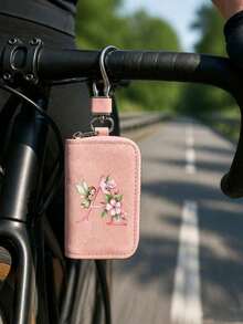 Pink Zipper Key Pouch With Fairy, Flower And Letter, Matte Leather, Functional Key Pouch Suitable For Car, Home And Office - Perfect For Graduation, Teacher's Day - Neutral Design, Travel Accessory, Elegant Jewelry, Premium Craftsmanship, Professional Accessory, Perfect Gift For Classmates And Friends, Realistic, Mini, Minimalist Style, Perfect Wedding And Holiday Gift Or Accessory For Women's Handbag, Keychain, Valentine's Day Gift, Ideal Choice For Graduation Ceremony And Teacher's Day - Multicolor - View 7