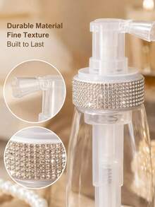 Rhinestone-Decorated Powder Spray Bottle (Suitable For Various Powders, Including Volumizing Powder); Refillable, Transparent, Push-Style Design; Ideal For Home Use And Hair Salons; Perfect For Occasions Like Christmas And Halloween. - Multicolor - View 5