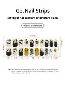 Halloween Nail Stickers Color Gradient DIY Self-Adhesive Art Decal Strips Manicure Decorations Suitable For Home, Workplace, Outdoor Travel, Gift Giving, Salon - Multicolor - View 4
