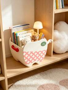 1pc Cute Tooth-Shaped Wall-Mounted Storage Basket With Hook, Baby Room Nursery Hanging Organizer, Suitable For Small Item Storage - Multicolor - View 9