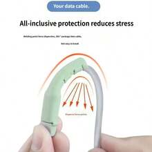 Soft Silicone Charging Cable Protector Compatible With Various Phone Charging Cables, Anti-Breakage Cable Protector, Cable Connector Protector, Prevents Cable Breakage - Multicolor - View 6