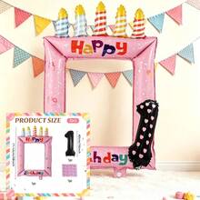 3pcs Birthday Memory Photo Frame Aluminum Foil Balloon Set With Numbers 0-9, Birthday Party Photo Props Scene Decoration - View 12