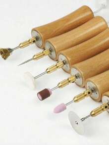 Electric Resin Jewelry Drilling Set, Wooden Body Manual Drill Bit Resin Tool, Multi-Function Power Drill, Suitable For Drilling, Polishing, Cutting, Engraving, DIY Resin Crafting, Practical And Convenient, Precise Jewelry Making Tool - Multicolor - View 7