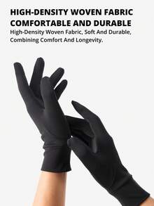 CAMEL CROWN Running Sports Windproof Fleece Warm Gloves, Anti-Slip Shock-Absorbing Cycling Gloves - Ink Black - View 7
