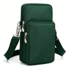 Multi-LayerZipper Crossbody Phone Bag,UnisexLightweightNylonSmallSlingBag,Portable Outdoor Travel Crossbody Bag,VersatileCasualMiniSingle-Shoulder Bag - Multicolor - View 9