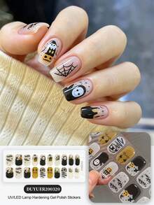 Halloween Nail Stickers Color Gradient DIY Self-Adhesive Art Decal Strips Manicure Decorations Suitable For Home, Workplace, Outdoor Travel, Gift Giving, Salon - Multicolor - View 2