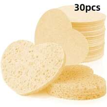 20/30/50PCS Heart-Shaped Compressed Facial Cleansing Sponges, Soft Face Wash Pads For Makeup Removal, Gentle Exfoliating & Daily Skincare, Multiple Colors - Multicolor - View 29