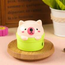 1pc Cute Animal Dual-Hole Pencil Sharpener, Adorable Cartoon Flip-Top Design, Macaron Colorful Shell, With Shavings Box, Manual Pencil Sharpener For Kids, Student Stationery, Back To School Small Prize Gift - Multicolor - View 8