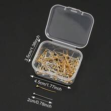 100PCS Golden Silvery Round Head DIY Beading Pins Hard Metal Jewelry Making Needles With Clear Storage Case For Handmade Crafts - Nine-shaped Needle - View 4