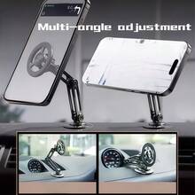 1PC Universal Car Phone Holder, Magnetic Wall Mount Bracket, Rotating Design, Waterproof PC Material, Compatible With All Smartphones, 360° Adjustable, Anti-Shake Stable - Black - View 3