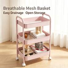 Multi-Layer Mobile Storage Cart With Wheels, Flexible Push And Pull Design, Large Capacity Tiered Storage, Suitable For Kitchen Spice Storage, Bedroom Clutter Organization, Bathroom Supplies Storage, Snack Storage, Multi-Functional Home Storage Organizer - Multicolor - View 1