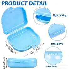 Ventilated Denture Case With Sealed Lid, Transparent Dental Guard/Night Guard Storage Box, Individually Packaged, Multiple Colors Available - Multicolor - View 4