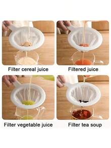 1/3pcs Fine Mesh Kitchen Strainer, Home Soy Milk Filter: Multi-Functional Durable, Suitable For Tea, Juice, Flour, Christmas New Year Party Kitchen Essential Cooking Baking Tool - Multicolor - View 6