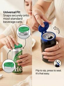 3Pcs PLA Material Beverage Can Lids, Dustproof & Insect-Proof Flip Lid Design. Suitable For Beverage Cans And Narrow Mouth Beer Cans. Multiple Colors Available. Ideal For Home, Picnic And Outdoor Activities (Not Food Contact ) - View 2