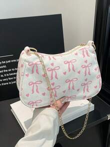 1pc Cute Niche Premium Corduroy Shoulder Bag, Fashion Forward Popular New Style Bag, Non-Adjustable Shoulder Strap, Casual Yet Fashionable, Perfect For Outings And As A Gift For Friends - Multicolor - View 12