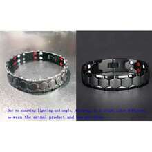 1pc Men's Square Stainless Steel Bracelet With Embedded Germanium Magnetic Beads, 4-In-1 Wrist Accessory, Powerful Men's Bangle - Multicolor - View 12