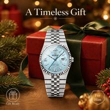 1pc Men's Stainless Steel Quartz Watch, Magnifying Glass Calendar, Luxurious Business Watch, Suitable As A Gift For Birthdays, Halloween, Or Christmas - Multicolor - View 7