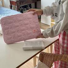 可爱卡通猫刺绣笔记本电脑内胆包和 iPad 保护套 - 厚实防震外壳，毛绒衬里，适合 10/11 英寸平板电脑和 13/14/15 英寸笔记本电脑 - 时尚收纳袋，用于保护笔记本电脑和平板电脑 - 彩色 - 查看 5