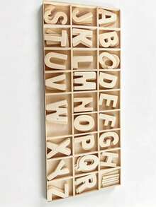 Wooden Craft Alphabet, Blank Wooden Alphabet, Alphabet Learning Gift, Home Decor, Valentine's Day Gift, Birthday Gift, Graduation Gift - Wood Color - View 6
