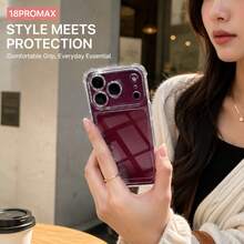 4-Corner Anti-Drop Transparent Phone Case Compatible With IPhone 18 Pro Max, Transparent Protective Case Compatible With IPhone 18 Pro, 18 Pro Max, 17, 17 Pro, 17 Pro Max - Clear - View 6