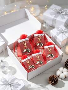 15pcs/1pc Christmas Theme Keychain Gift Set, Christmas Tree & Christmas Stocking Design, Suitable For Christmas Party Favors, Backpack Or Earphone Charms, Dinner Party Gifts, New Year Party Gifts, Winter Theme Party Souvenirs - One Size Fits All - View 8