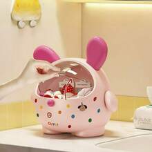 1pc Vanity Hair Accessory Storage Box Bathroom Hair Tie Hoop Clip Organizer Bathroom Hair Rope Necklace Jewelry Desktop Storage Box - Multicolor - View 3