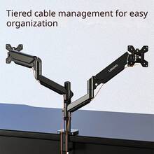 Lenovo A720 Pneumatic Full‑Motion Monitor Stand, Articulating Multi‑Direction Rotatable VESA Mount Bracket, One‑Hand Smooth Adjustment, Cable Management, Space‑Saving Ergonomic Riser For Large‑Screen Home Office Display - View 5