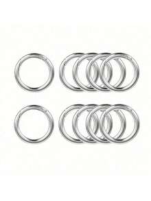 10pcs Spring O-Ring Snap Hooks - Round Metal Buckles, Suitable For DIY Crafts, Keychains, Wallets - Zinc Alloy Key Ring Clips, Can Be Used For Handbags, Dog Collars, Lanyards, School Car Accessories, Cute Gothic Y2K Christmas Gifts - Multicolor - View 3