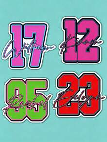 Custom Name Colorful Vinyl Stickers, Suitable For Water Bottles, Tumblers, Cars, Baseball/Softball Helmets, Sports Team Gifts, School Labels. Suitable For Helmets, Bats, Suitable For Laptops, Phones, Gift Bags - Multicolor - View 3