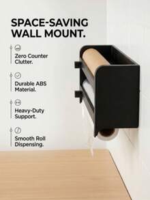 2pcs/1pc Self-Adhesive Wall-Mounted 3-In-1 Kitchen Paper Towel, Plastic Wrap, Aluminum Foil Holder, Max Roll Diameter 50mm, Space-Saving Cabinet Door/Tile Storage Box, Non-Damaging Kitchen Organizer - Multicolor - View 5