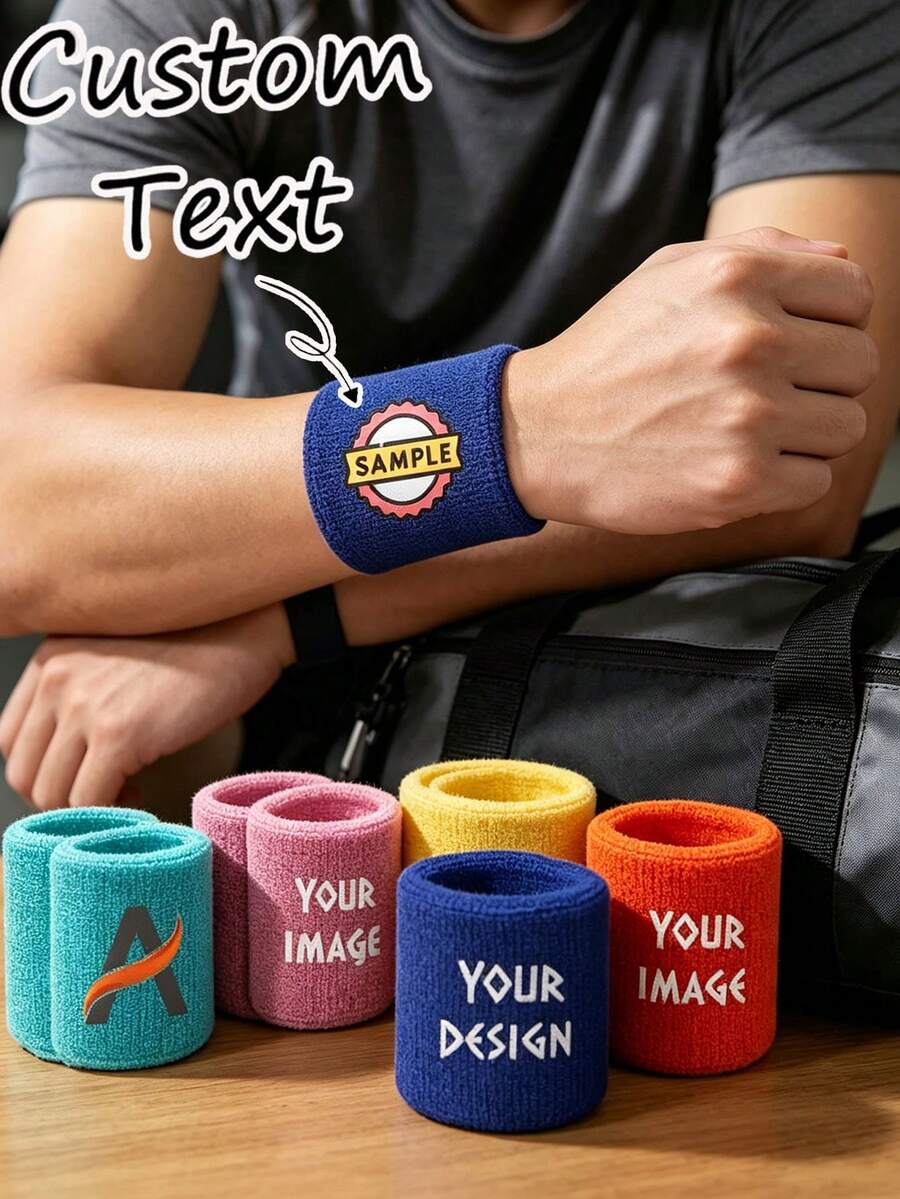 Gelang Olahraga Unisex yang Dapat Disesuaikan - Gelang Penyerap Keringat, Dapat Disesuaikan dengan Pola dan Nama, Cocok untuk Tenis, Bola Basket, Lari, Yoga, Kebugaran, dan Olahraga - MultiWarna - View 1