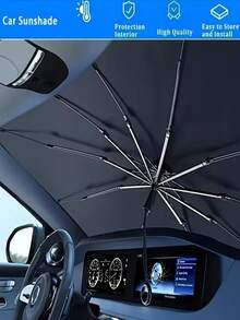Universal Car Sunshade, Easy Installation And Foldable Storage, Suitable For Sedans, SUVs And Trucks - Heat-Resistant Sunshade, Essential Car Accessory For Summer, Practical Car Interior Sun Protection Accessory, Keep Car Interior Cool - Multicolor - View 2