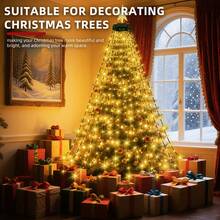 LED Christmas Indoor String Lights, 2M/6.5FT Waterfall Tree Lights, USB Powered, High Brightness Fairy Lights, 8 Modes, Suitable For Garden, Patio, Home, Christmas Tree Decoration - Warm Color - View 4