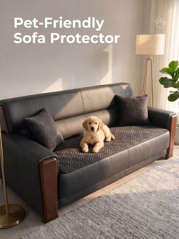 Capa de sofá acolchoada impermeável, protetor de sofá com relevo geométrico antiderrapante, almofada de assento resistente a manchas, adequada para sofá de couro da sala de estar, capa de sofá impermeável para animais de estimação, capa de sofá acolchoada antiderrapante e anti-arranhões, universal para móveis de casa para gatos e cães, almofada de assento de sofá impermeável lavável, capa de sofá acolchoada antiderrapante e resistente a manchas, proteção universal para móveis de casa e escritório
