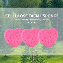 20/30/50PCS Heart-Shaped Compressed Facial Cleansing Sponges, Soft Face Wash Pads For Makeup Removal, Gentle Exfoliating & Daily Skincare, Multiple Colors - Multicolor - View 3