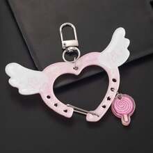 Cute Angel Wings Heart Keychain Lollipop Charm Sweet Phone Charm Bag Charm Y2K Aesthetic Accessory - Multicolor - View 1