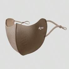 1pc Winter Warm Face Mask, Adjustable Ear Loop Windproof Reusable Face Cover, AMX Letter Print Solid Color Thermal Mask For Outdoor - Multicolor - View 7