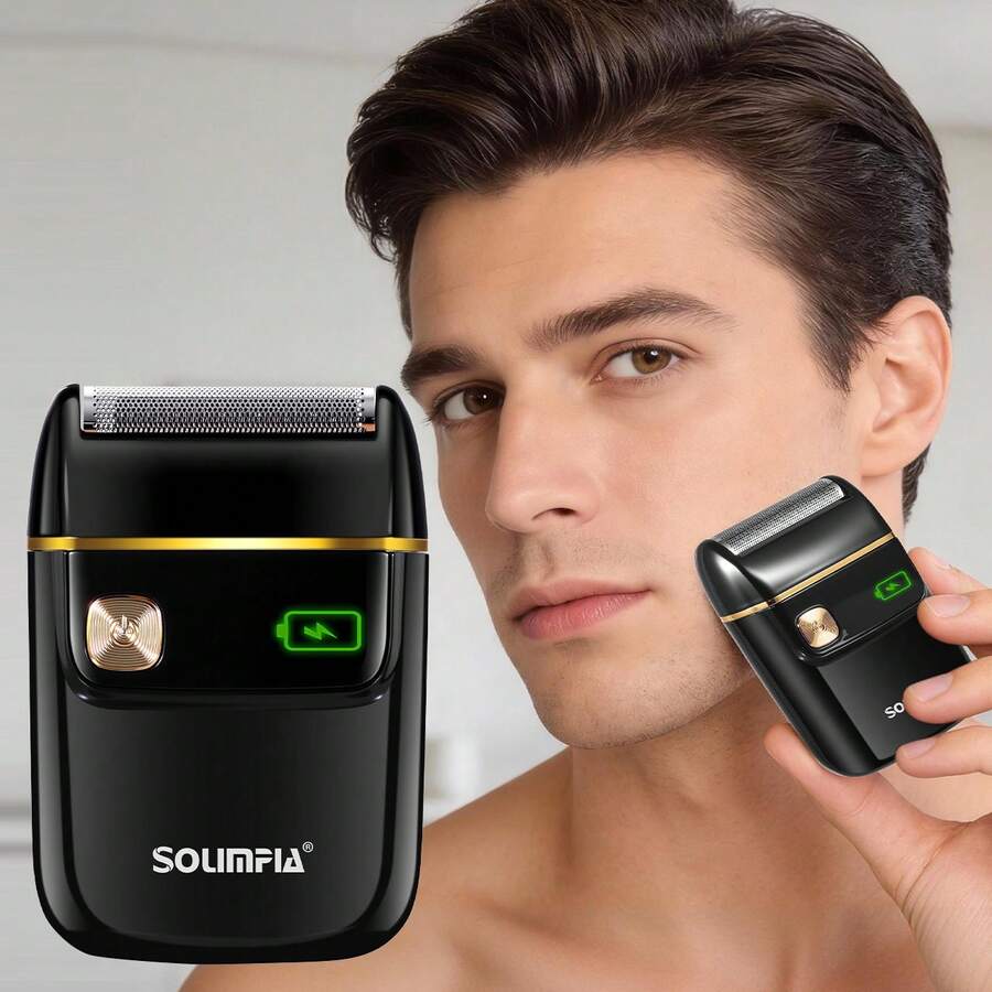 1pc Portable Electric Shaver Mini Reciprocating Single Head Razor Digital Display USB Rechargeable Men's Shaving Razor