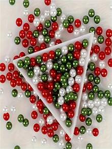 400 buah Manik-manik Longgar Lubang Lurus Berwarna-warni Motif Natal, Sangat Cocok untuk Pembuatan Perhiasan DIY dan Kerajinan Tangan - MultiWarna - View 5