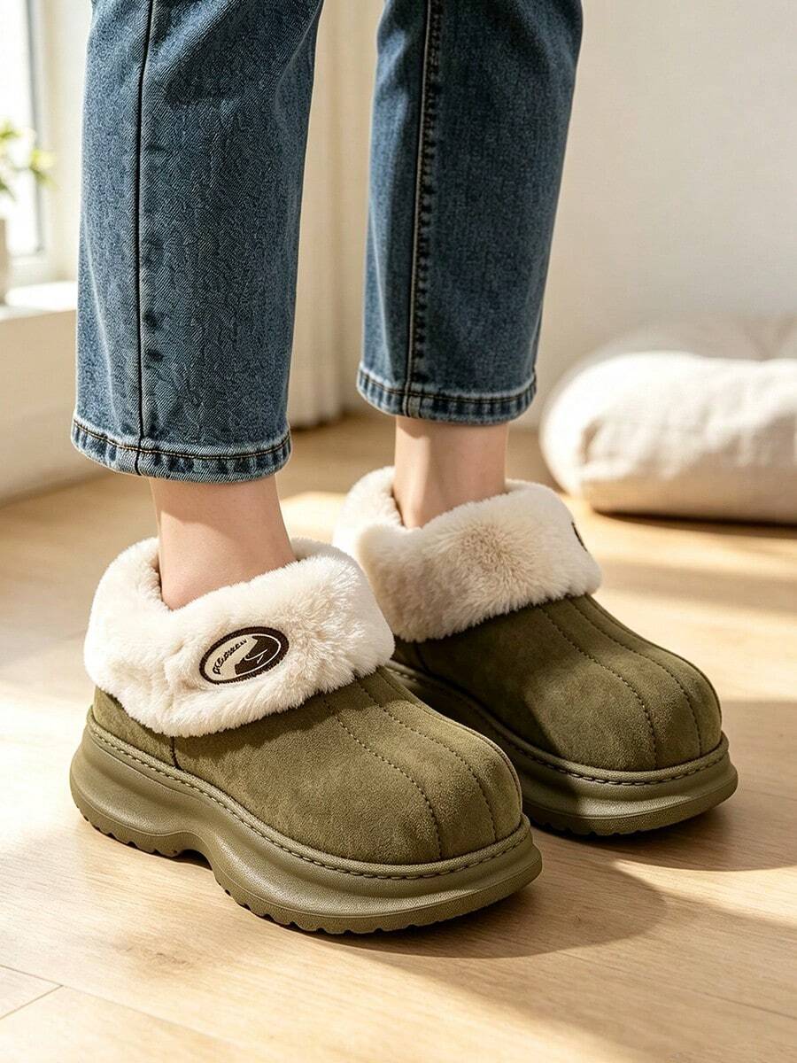 Women Snow Boots - Army Green - View 1