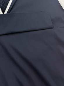 男士假口袋裝飾對比色半拉鍊休閒戶外登山露營街頭運動夾克 - 藏蓝色 - 查看 8