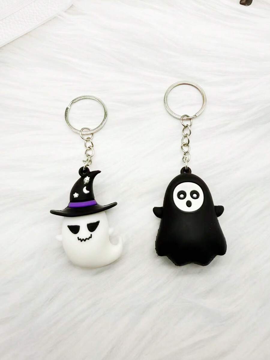 1pc Halloween Cute PVC Funny Ghost Keychain - Halloween Keychain - View 1