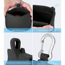 1pc Silicone Dog Treat Pouch, Hands‑Free One‑Hand Quick Open Anti‑Spill Snack Storage Bag With Carabiner Clip, Odor‑Resistant Washable Clip‑On Treat Holder For Puppy Small Large Dogs Outdoor Hiking Walking Obedience Training For Wet Dry Pet Snacks - Multicolor - View 5