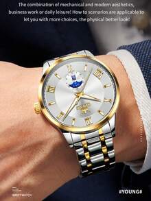 OLEVS 3638 Men Watch Original Quartz Watch Stainless Steel Waterproof Luminous Large Dial Day Date Watches Luxury Men Box Reloi - White - View 7