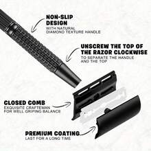 Rose Gold/Black/Silver Women's Zinc Alloy Razor With 10 Blades, Stainless Steel Handle, Reusable Unscented Shaving Tool For Facial Hair, Face, Armpits, Bikini Area & Legs - Multicolor - View 3